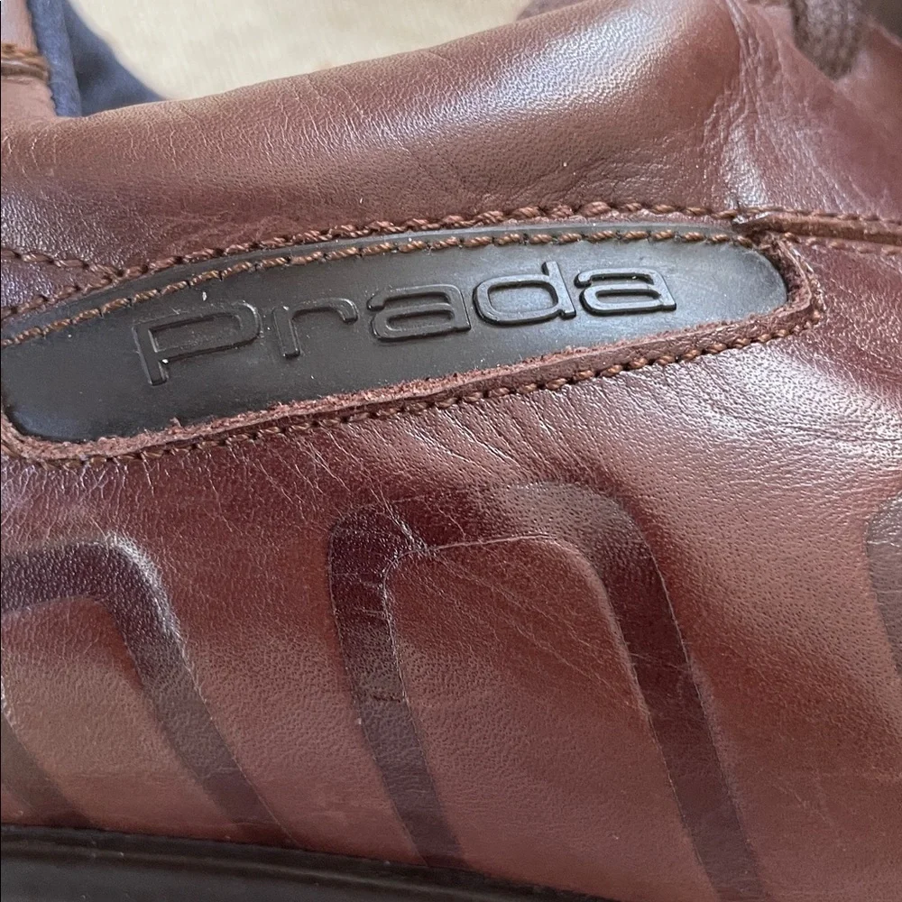 Prada Montecarlo Re-Edition 2005 Brown Leather Unisex Sneakers - Picture 2 of 12